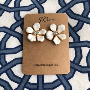 J crew white lotus studs. Gorgeous! Brand new